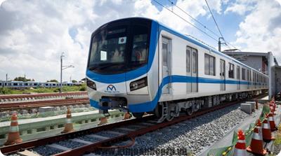 Tàu Metro Số 1 Bến Thành - Suối Tiên chạy thử trên đoạn ray dài 300m ở Depot Long Bình