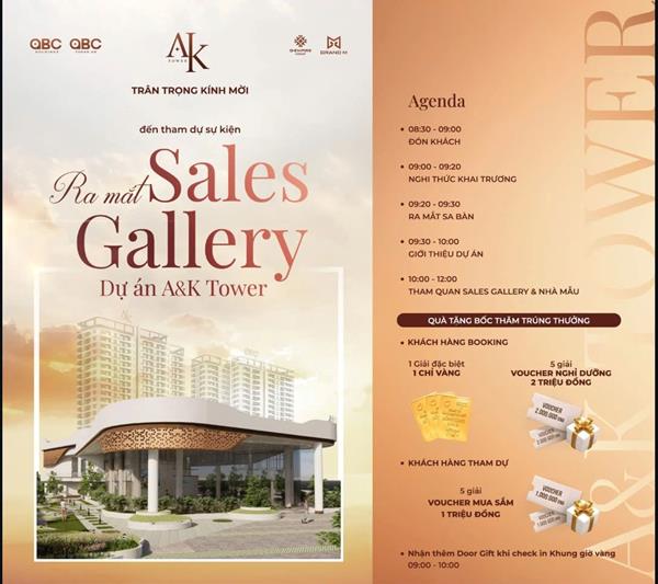 ĐÓN CHỜ SỰ KIỆN RA MẮT SALES GALLERY DỰ ÁN A&K TOWER