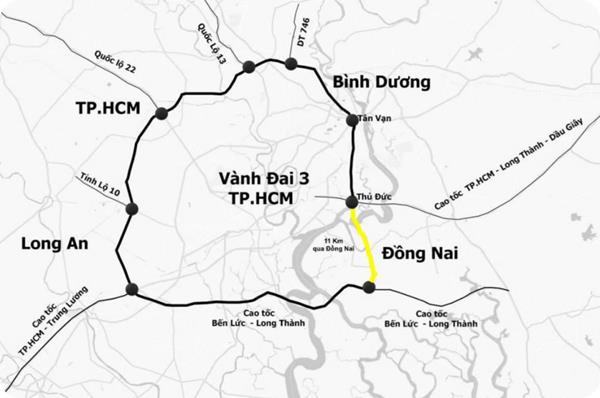 Hiện trạng Vành đai 3 TP.HCM nối cao tốc Bến Lức – Long Thành