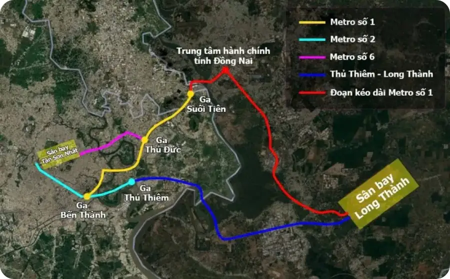 Metro hơn 41km kết nối TP.HCM với sân bay Long Thành