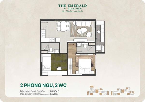 The Emerald Garden View: Căn hộ 2PN2WC định hình giá trị sống bền vững tại Thuận An