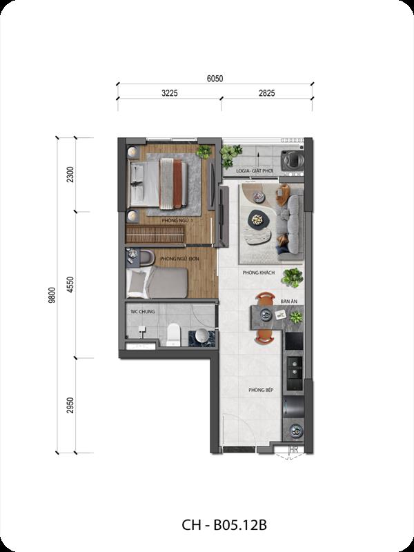 Thiết kế căn hộ 1PN của A&K Tower có gì đặc biệt?