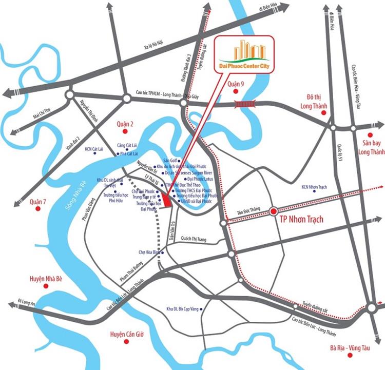 Vị trí toạ lạc vàng dự án Đại Phước Center City