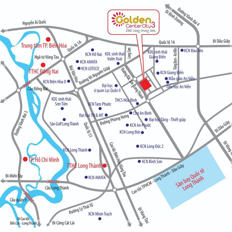  Vị trí dự án Golden Center City 3 Đồng Nai