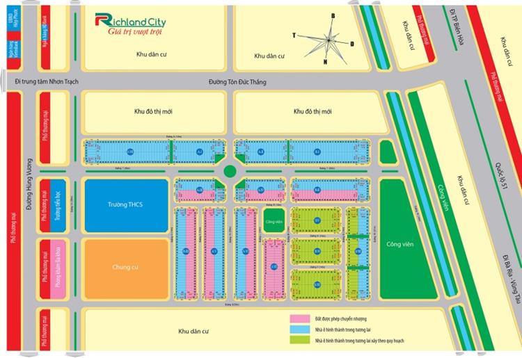 Mặt bằng phân lô dự án Richland City