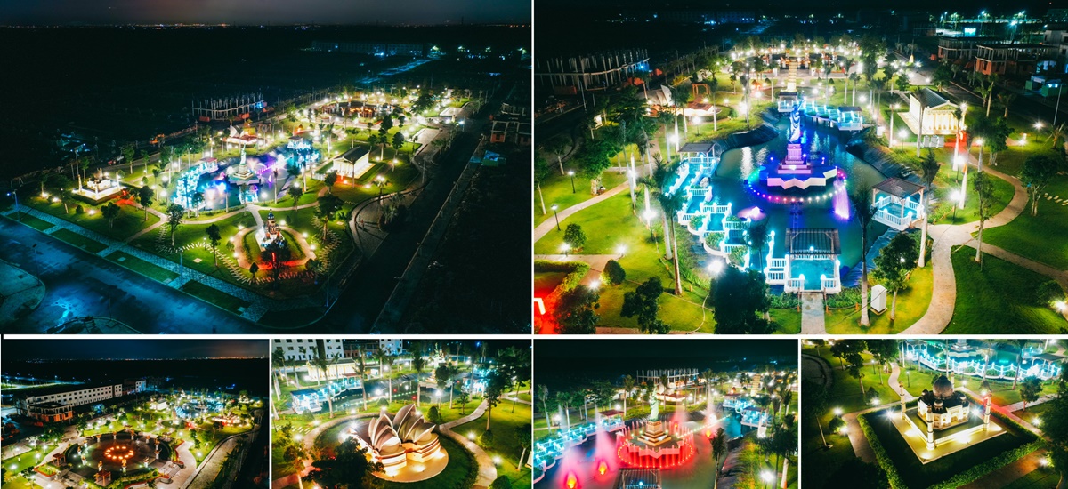 Vẻ đẹp lung linh về đêm của Công Viên Cảnh 2ha trong Phân Khu Century Park
