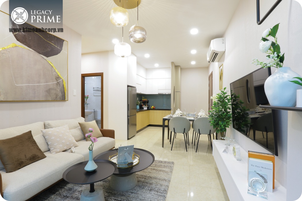 Thiết kế căn hộ 2 phòng ngủ hiện đại, trẻ trung tại dự án Legacy Prime của Kim Oanh Group.