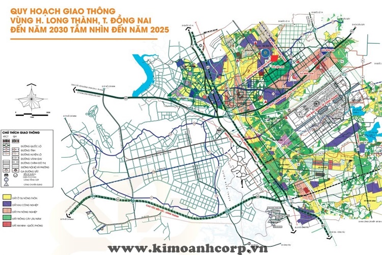 Bản đồ quy hoạch mạng lưới giao thông Long Thành, Đồng Nai