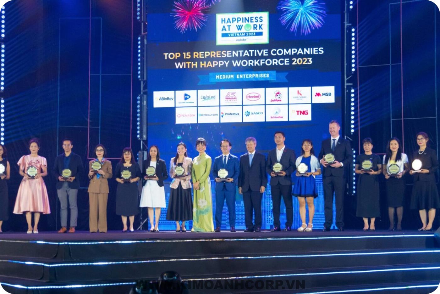 Tập Đoàn Kim Oanh được vinh danh Top 15 doanh nghiệp tiêu biểu có nguồn nhân lực hạnh phúc
