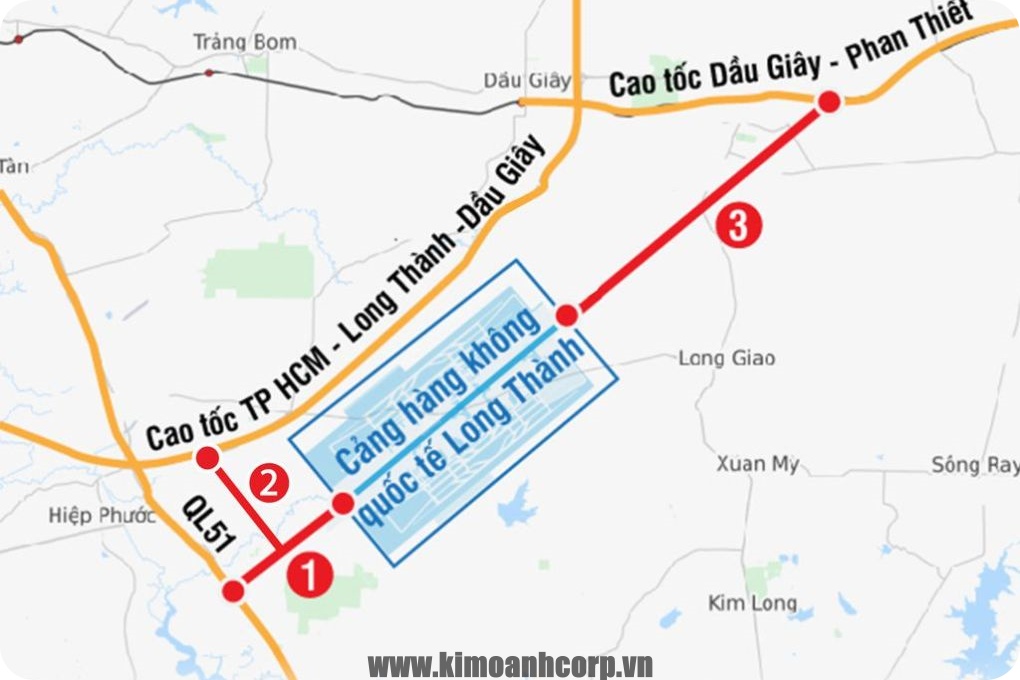 Hướng tuyến số 1 và 2 kết nối Sân Bay Quốc Tế Long Thành sắp khởi công. 